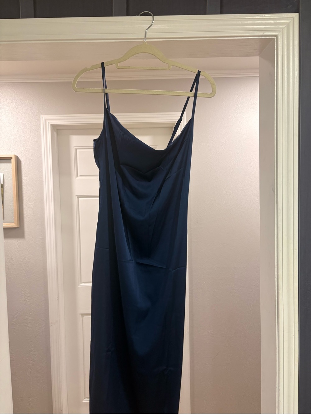 NWT-xxxiticat Navy Blue Slip Dress with Cowl Neck